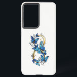 Symbol Infinity of Blue Morpho Butterflies Samsung Galaxy Case<br><div class="desc">Symbol infinity of gold,  decorated with realistic blue butterflies morpho on a white background. Design with butterflies. Morpho. Design with blue butterflies morpho.</div>