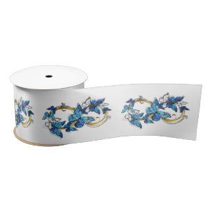 Symbol Infinity of Blue Morpho Butterflies Satin Ribbon