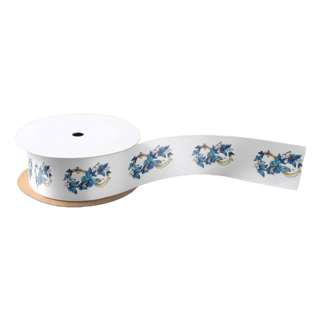 Symbol Infinity of Blue Morpho Butterflies Satin Ribbon (Spool)