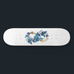 Symbol Infinity of Blue Morpho Butterflies Skateboard<br><div class="desc">Symbol infinity of gold, decorated with realistic blue butterflies morpho on a white background. Design with butterflies. Morpho. Design with blue butterflies morpho.</div>