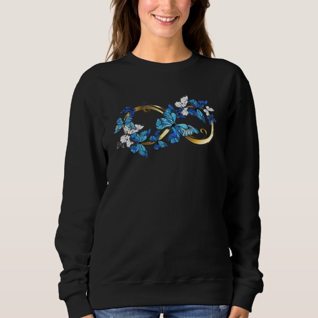 Symbol Infinity of Blue Morpho Butterflies Sweatshirt (Front)
