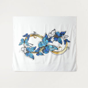 Symbol Infinity of Blue Morpho Butterflies Tapestry
