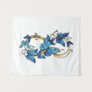 Symbol Infinity of Blue Morpho Butterflies Tapestry