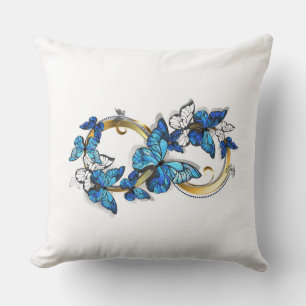 Symbol Infinity of Blue Morpho Butterflies Throw Pillow
