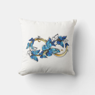 Symbol Infinity of Blue Morpho Butterflies Throw Pillow