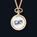 Symbol Infinity of Blue Morpho Butterflies Watch<br><div class="desc">Symbol infinity of gold,  decorated with realistic blue butterflies morpho on a white background. Design with butterflies. Morpho. Design with blue butterflies morpho.</div>