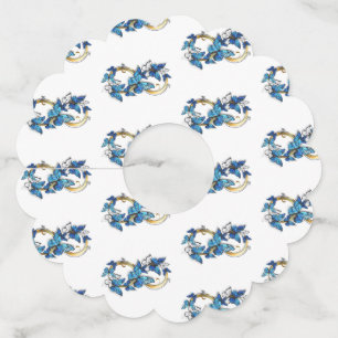 Symbol Infinity of Blue Morpho Butterflies Wine Glass Tag