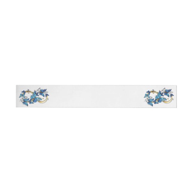 Symbol Infinity of Blue Morpho Butterflies Wrap Around Label (Individual)