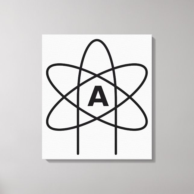 Symbol of Atheism (Atom Emblem) Canvas Print (Front)