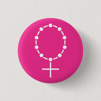 symbol of feminism and faith 1 inch round button