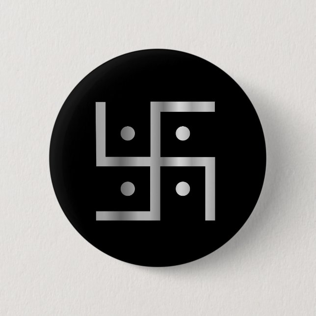 Symbol of Hinduism Swastika 2 Inch Round Button (Front)