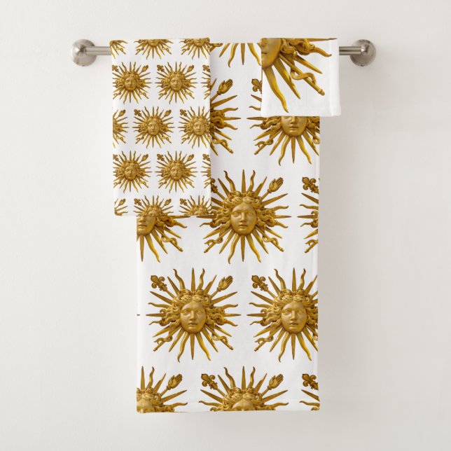 Symbol of Louis XIV the Sun King Bath Towel Set (Insitu)
