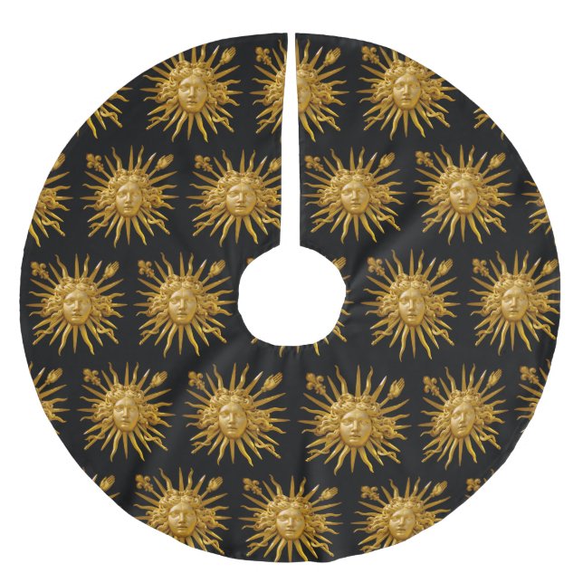 Symbol of Louis XIV the Sun King Brushed Polyester Tree Skirt (Front)