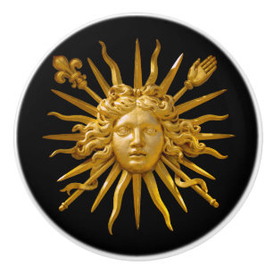 Symbol of Louis XIV the Sun King Ceramic Knob