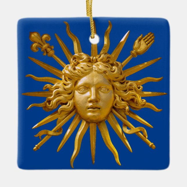 Symbol of Louis XIV the Sun King Ceramic Ornament (Front)