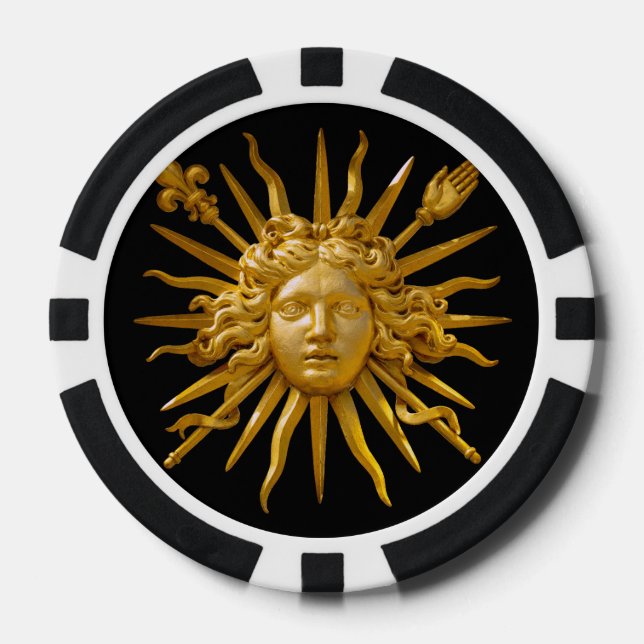Symbol of Louis XIV the Sun King Poker Chips (Front)