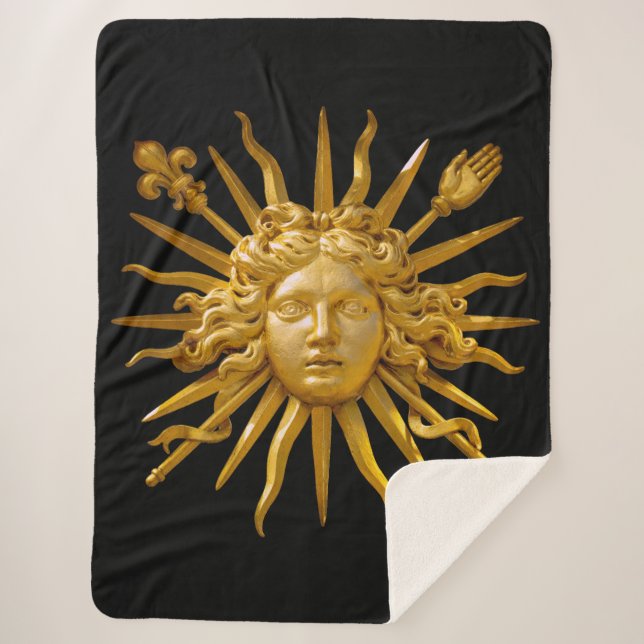 Symbol of Louis XIV the Sun King Sherpa Blanket (Front)