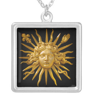 Symbol of Louis XIV the Sun King Silver Plated Necklace