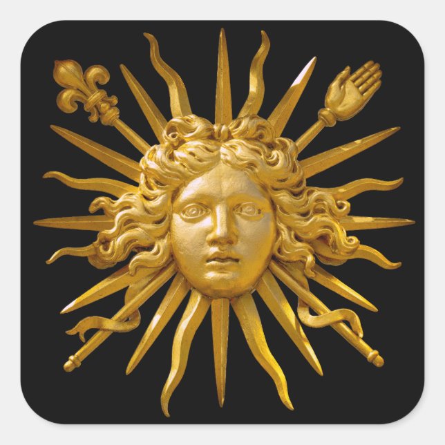 Symbol of Louis XIV the Sun King Square Sticker (Front)