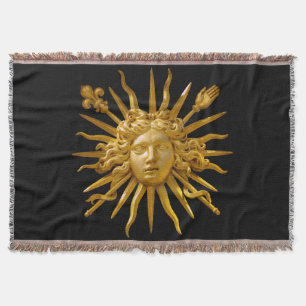 Symbol of Louis XIV the Sun King Throw Blanket