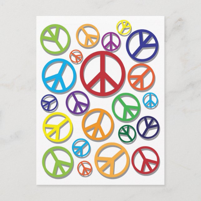 Symbol of Peace with Different Colours Postcard (Front)