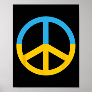 Symbol Of Peace With The Colors Of The Ukrainian F Poster