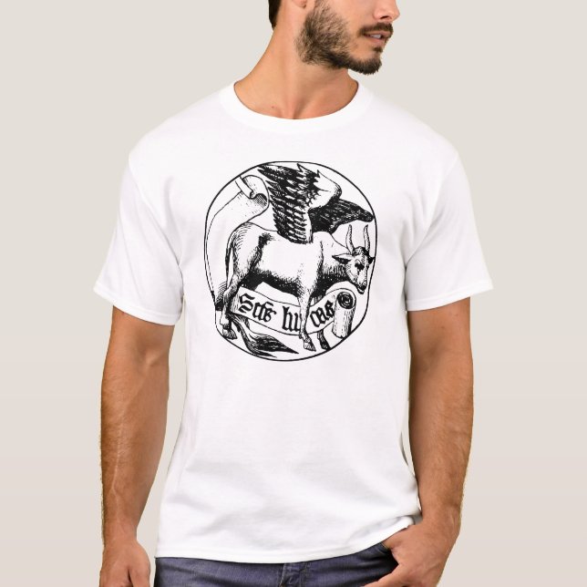 symbol of saint luke (bull with wings) T-Shirt (Front)