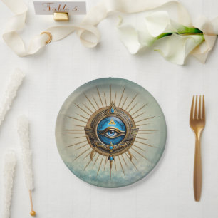 Symbol of the Egyptian allseeing eye,  Paper Plate