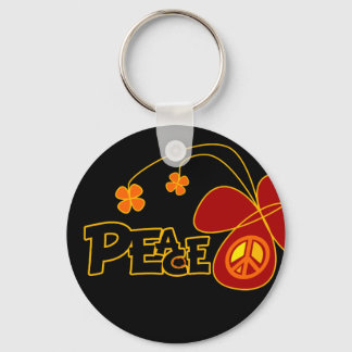 Symbol Peace Of Sign Butterfly Keychain