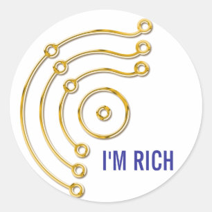 Symbol RUNA / GOLD, I'M RICH Classic Round Sticker