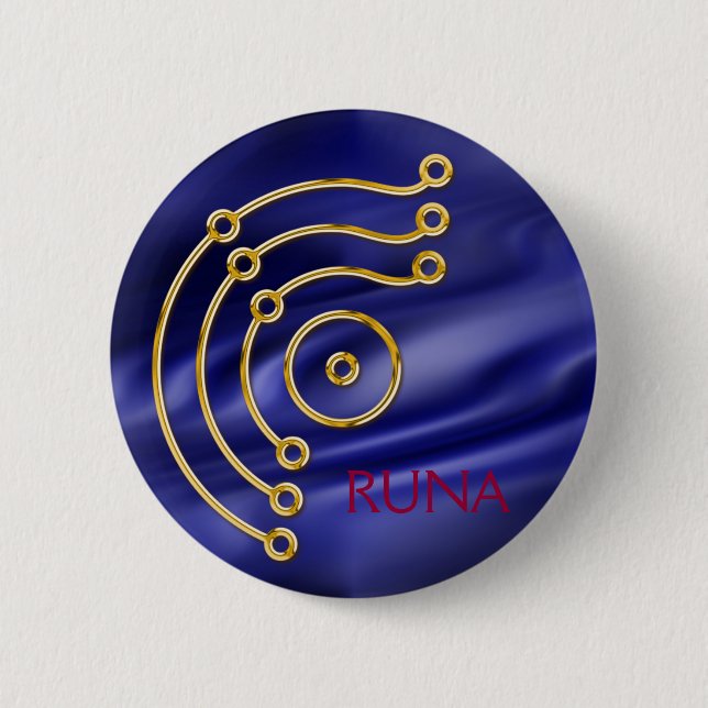 Symbol RUNA / GOLD, RUNA 2 Inch Round Button (Front)