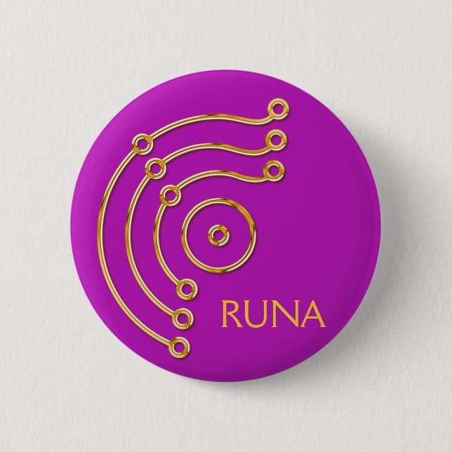 Symbol RUNA / GOLD, RUNA magenta 2 Inch Round Button (Front)