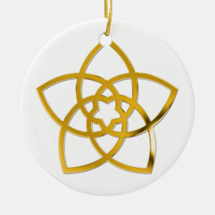 Symbol Venus Flower / GOLD Ceramic Ornament