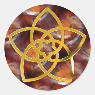 Symbol Venus Flower / GOLD Hearts & Roses Classic Round Sticker