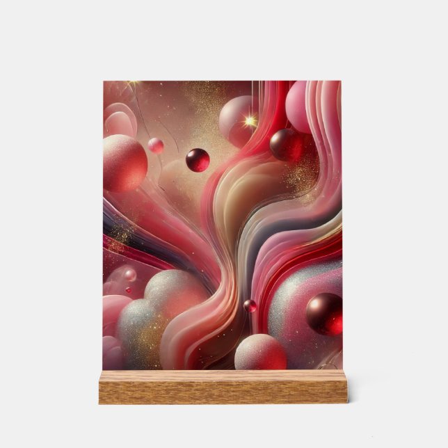 Symbole Abstrait en acrylique avec base en bois (Recto)