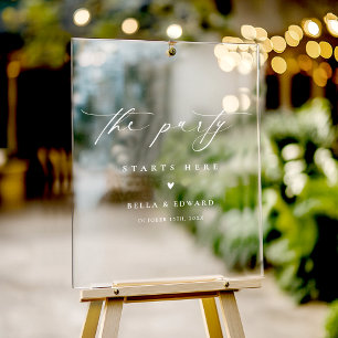 Symbole acrylique de bienvenue de mariage élégant