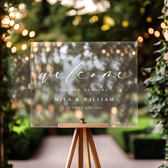 Symbole acrylique de bienvenue de mariage élégant (Créateur téléchargé)
