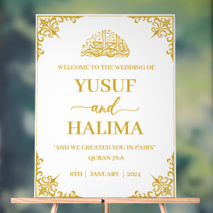 SYMBOLE ACrylique DE BIENVENUE Mariage musulman