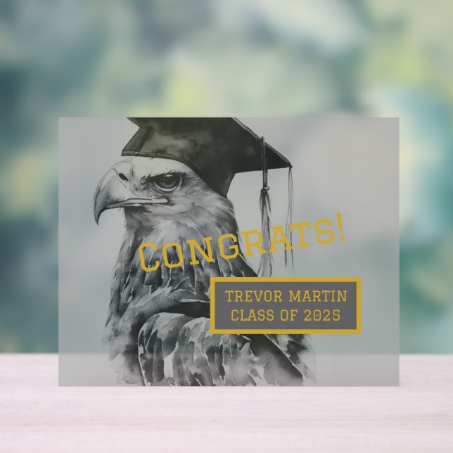 Symbole acrylique de la fête de graduation | Aigle (Neutre)