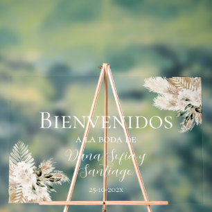 Symbole acrylique dépoli Boho Mariage Bienvenue