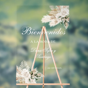 Symbole acrylique dépoli Boho Mariage Bienvenue