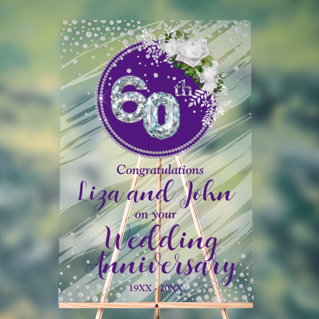 Symbole acrylique du 60e anniversaire du Mariage d (Neutre)