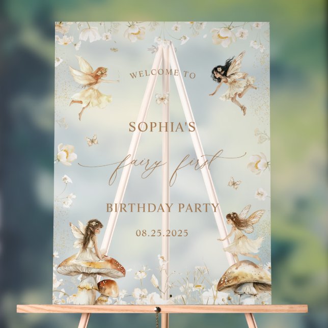 Symbole acrylique Fairy First Birthday Boho Welcom (Neutre)