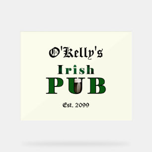 Symbole acrylique Man Cave Irish Pub Bar Tavern