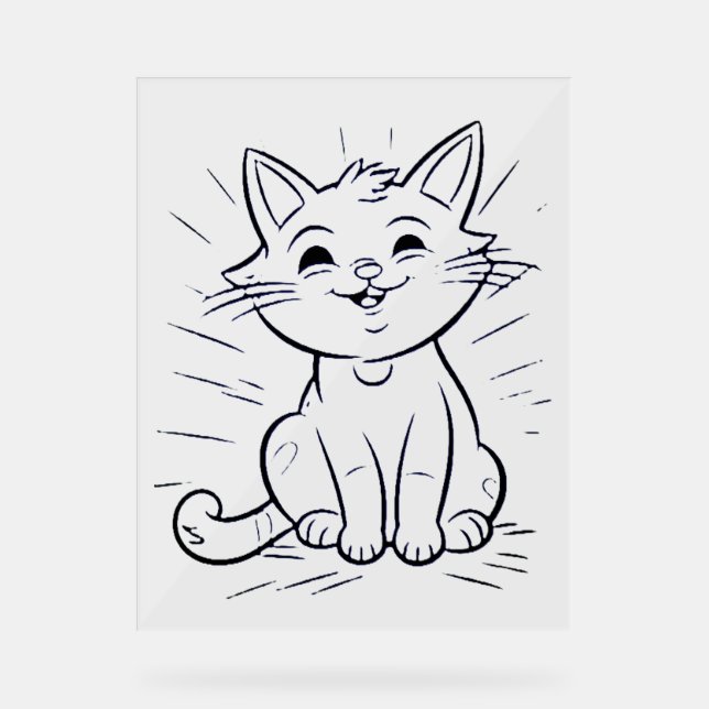 Symbole acrylique petite conception de style chat (Recto)