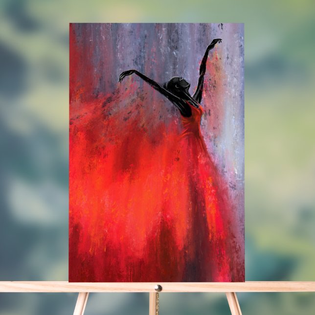 Symbole acrylique rouge de la dame dansante (Neutre)