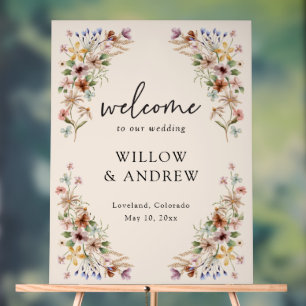 Symbole acrylique Tan Vintage Boho Wildflower
