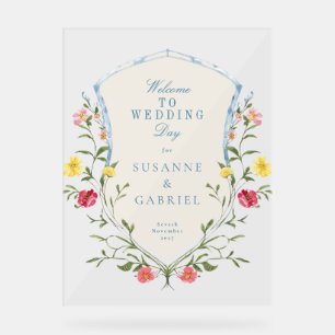 SYMBOLE ACrylique vintage Floral Mariage Français