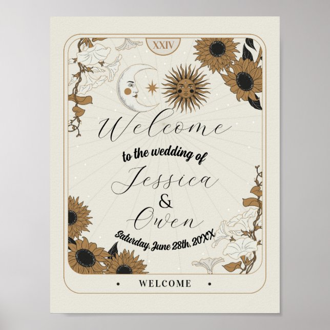 SYMBOLE Affiche de bienvenue Tarot Mariage Hallowe (Devant)