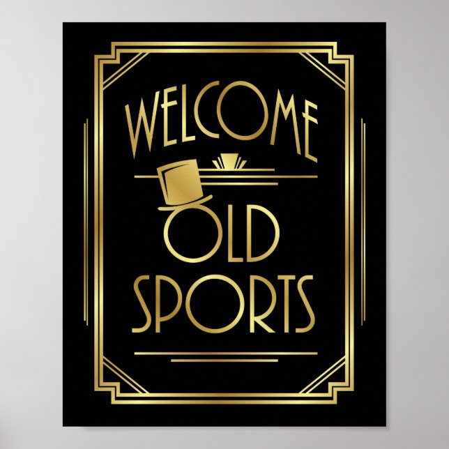 Symbole Art Déco BIENVENUE SPORTIFS ANCIENS Imprim (Devant)